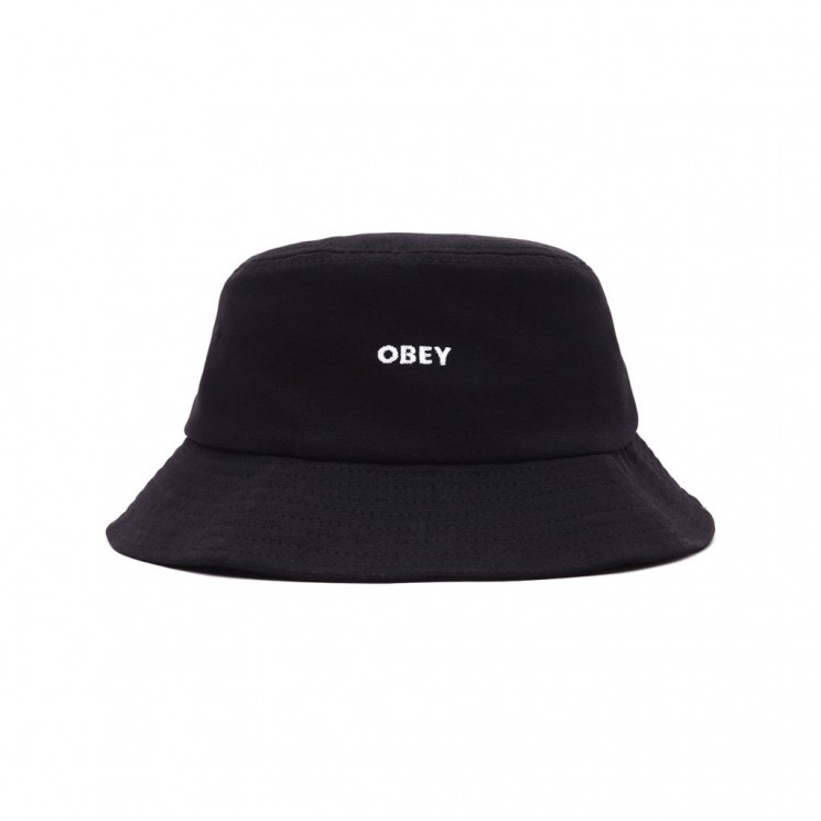 Sombrero Obey Bold Canvas Bucket Hat Negro