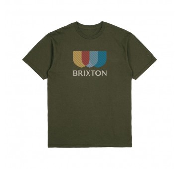 Camiseta Brixton Alton Stripe S S Tee Verde