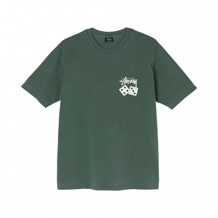 Camiseta Stussy Dice Pigment Dyed Tee Verde