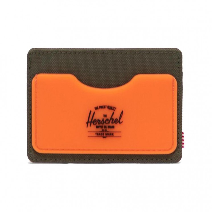 Billetero Herschel Charlie Rubbe RFID Naranja