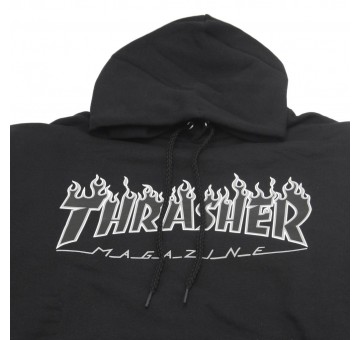 Sudadera Thrasher Flame Logo Hood Negro