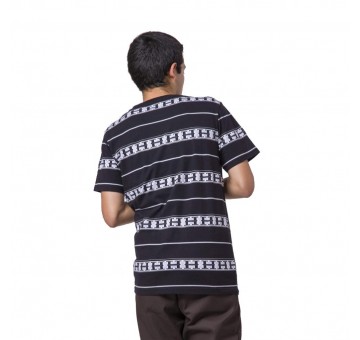 Camiseta HUF Palisades Stripe Knit Top Negra