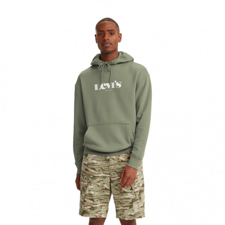 Sudadera Levis T3 Relaxed Graphic Hoodie Verde