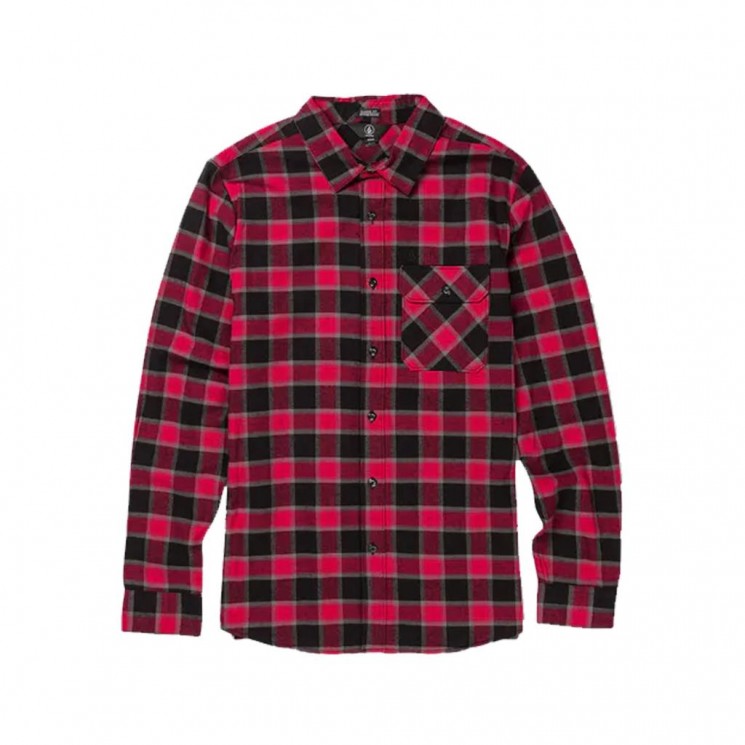 Camisa Volcom Shadows Flannel LS Negro Rojo