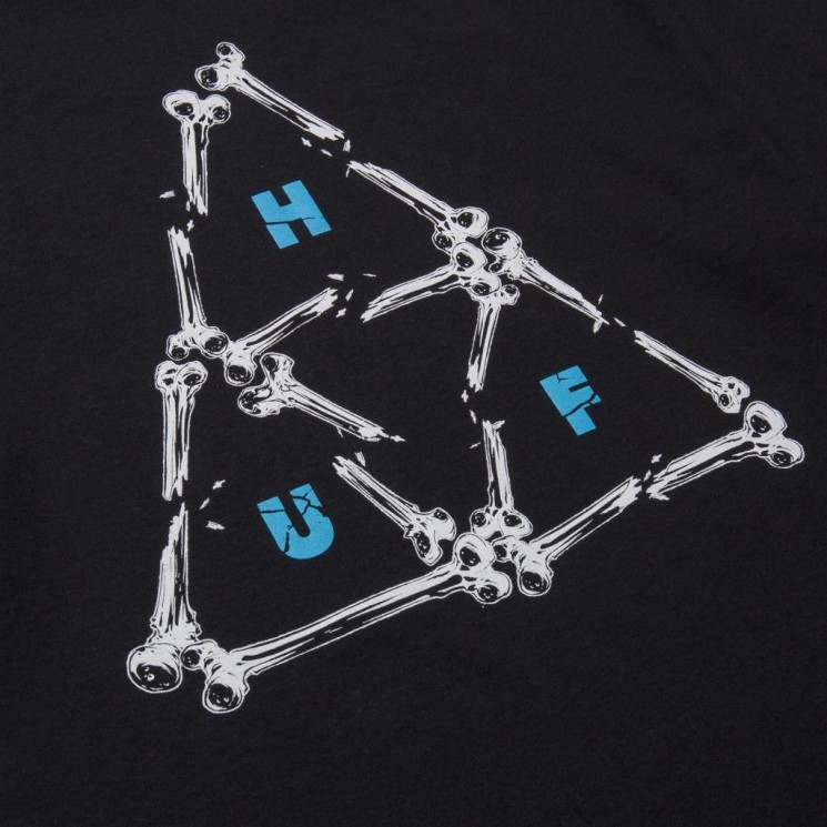 Camiseta HUF Broken Bones Tee Negra Detalle
