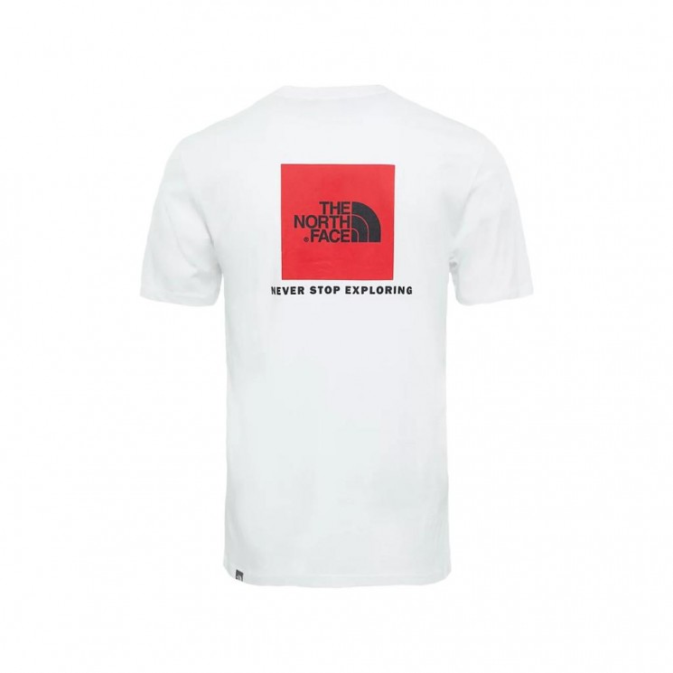 Camiseta The North Face M SS Red Box Tee Blanca Silueta Trasera