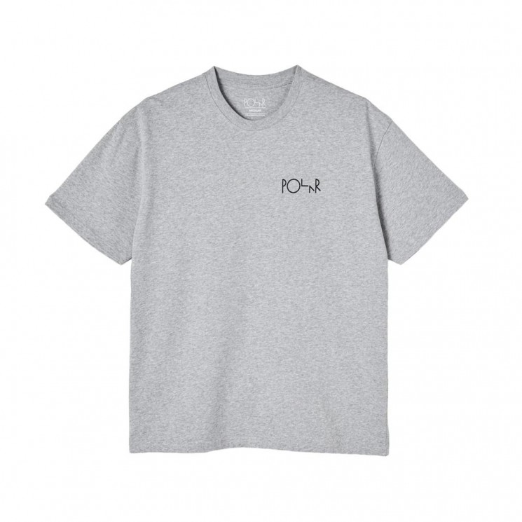 Camiseta Polar Skate 3 Tone Fill Logo Tee Gris Silueta Frontal