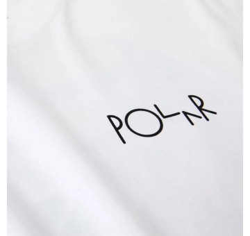 Camiseta Polar Skate Facescape Fill Logo Tee Blanca Detalle