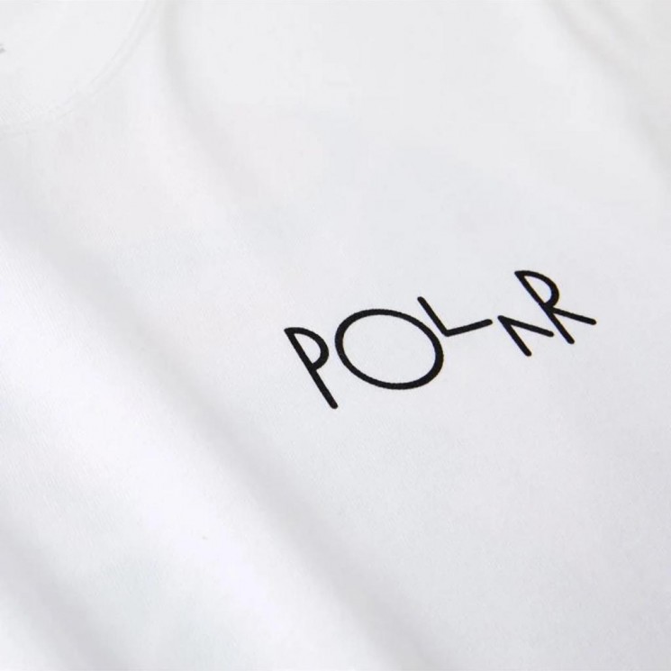 Camiseta Polar Skate Facescape Fill Logo Tee Blanca Detalle