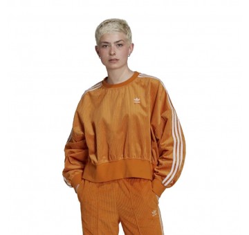 Sudadera Adidas Adicolor Classics Corded Sweatshirt Naranja Modelo Delantera