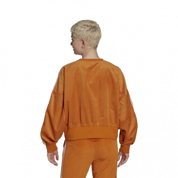 Sudadera Adidas Adicolor Classics Corded Sweatshirt Naranja Modelo Trasera