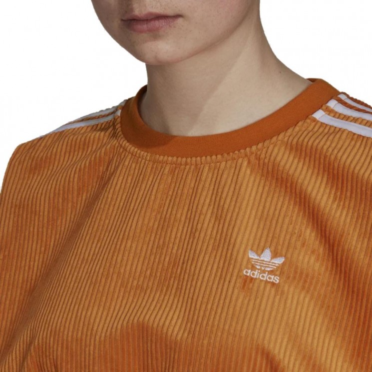 Sudadera Adidas Adicolor Classics Corded Sweatshirt Naranja Detalle