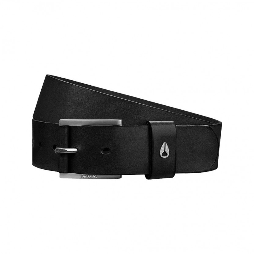 Cinturon Nixon Americana Leather Belt Negro Silueta