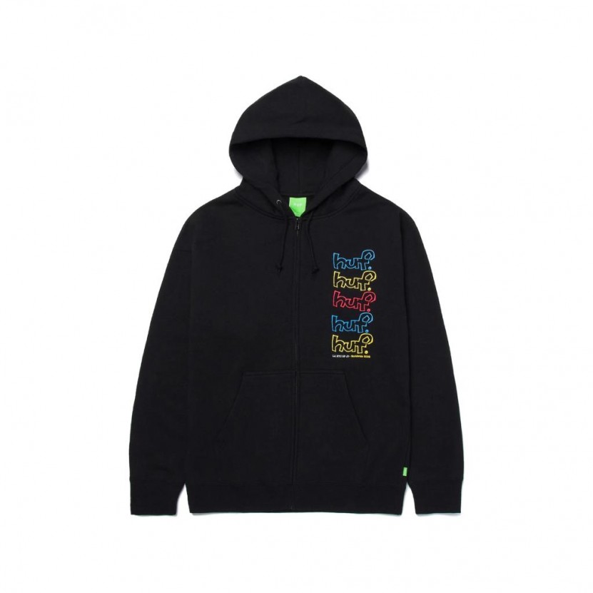 Sudadera HUF Drop Out Stack F Z Hoodie Black