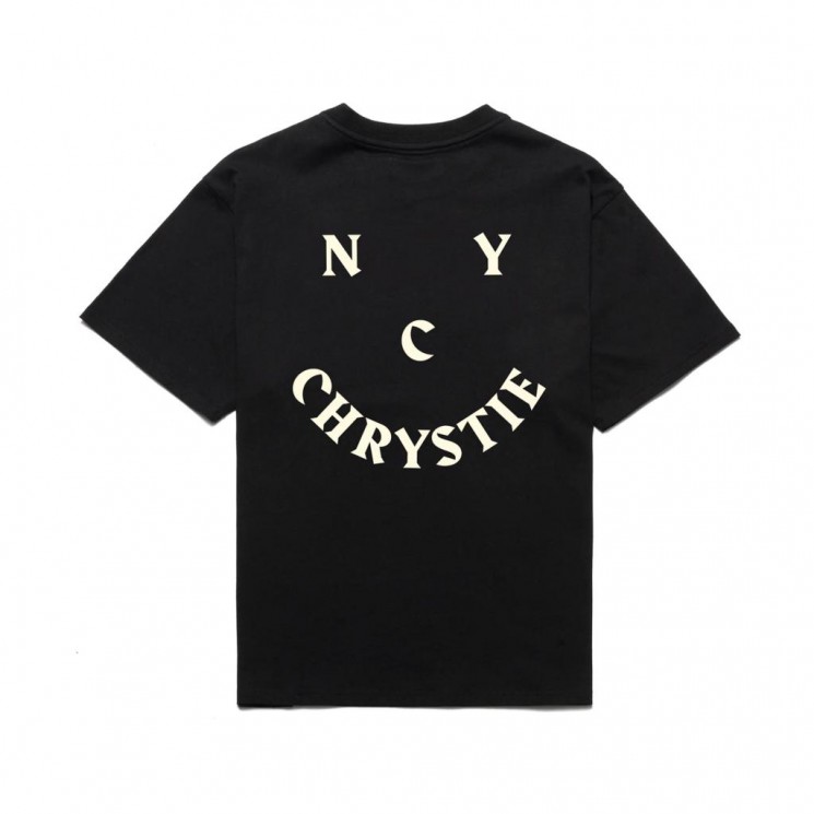 Camiseta Chrystie NYC Smile Logo Negra