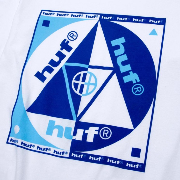 Camiseta HUF Blue Code S S Tee White
