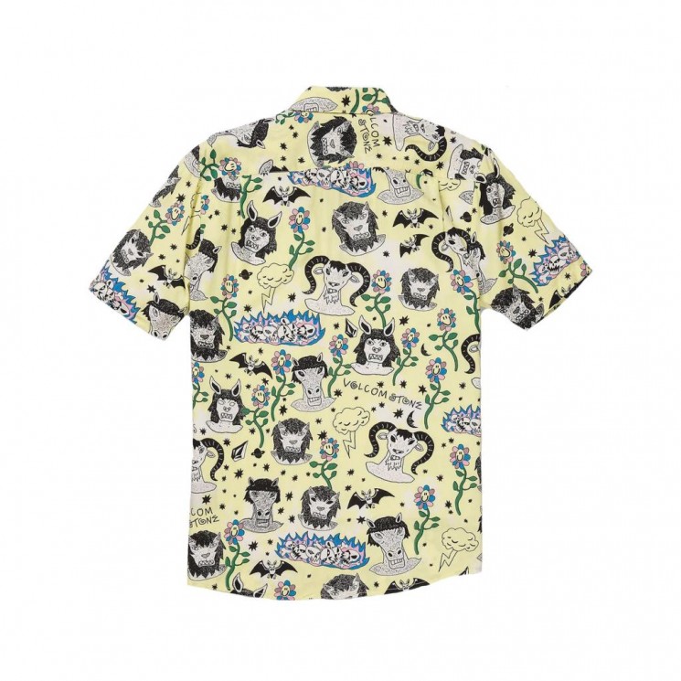 Camisa Volcom Surf Vitals Ozzy Woven Glimmer Yellow