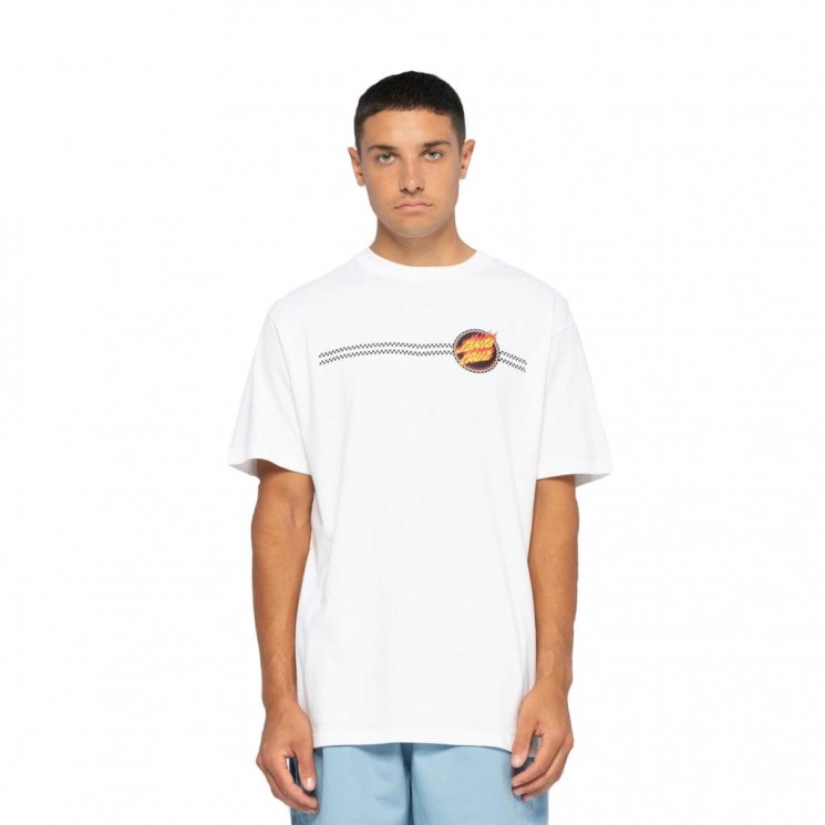 Camiseta Santa Cruz Check Ringed Flamed Dot T Shirt White