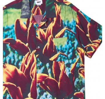 Camisa Obey Bloom Woven Shirt Orange Multi