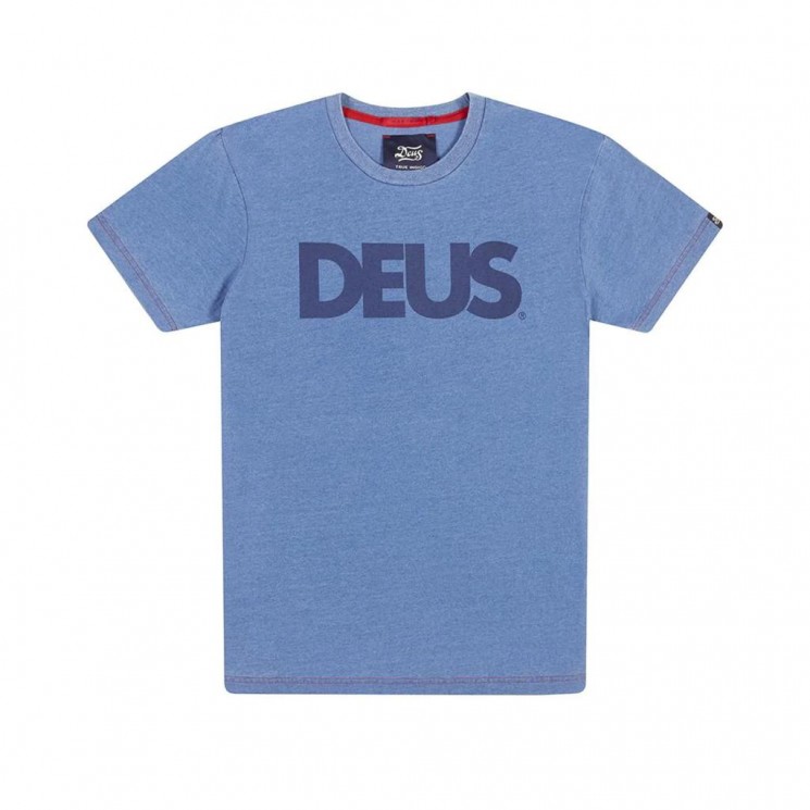 Camiseta de hombre marca DEUS All Caps Indigo Tee Azul claro