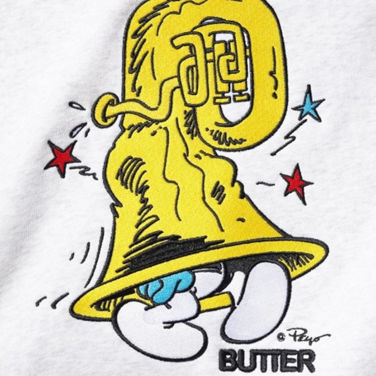 Sudadera gris HARMONY CREWNECK SWEATSHIRT SMURFS de Butter Goods