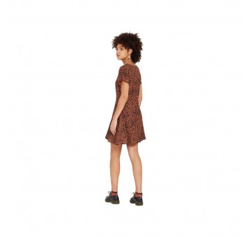 Vestido volcom de mujer color marron DINO TEA DRESS