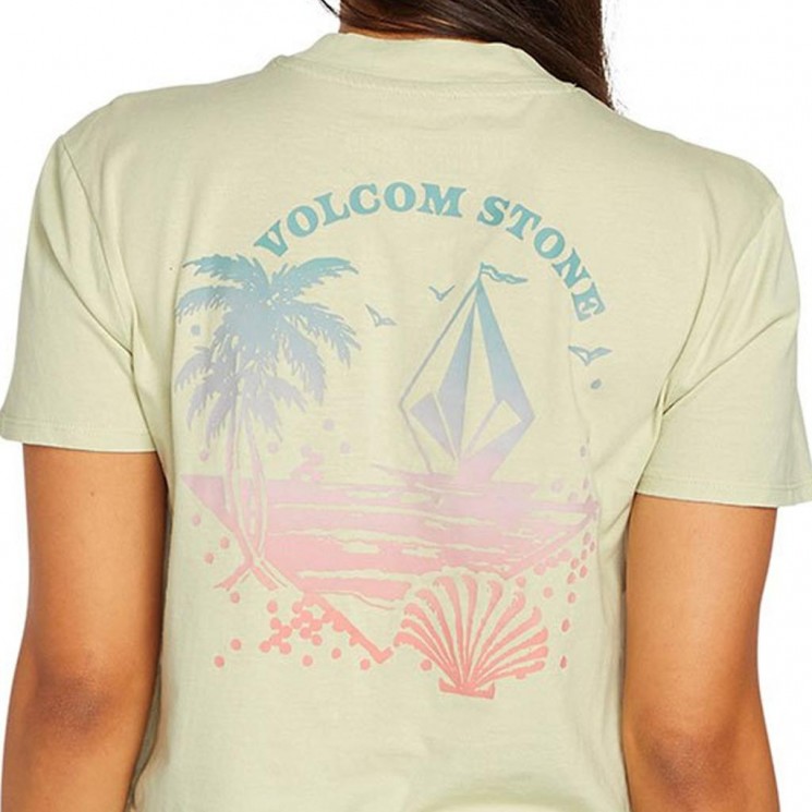 Camiseta de mujer manga corta en color verde POCKET DIAL TEE de Volcom