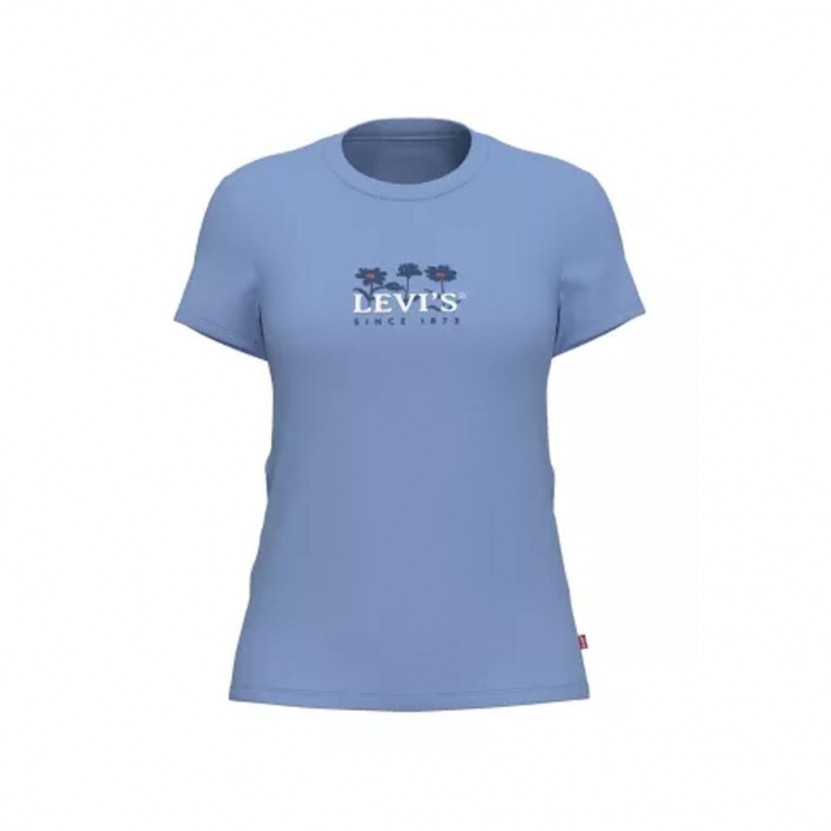 Camiseta azul manga corta THE PERFECT TEE LEVI S para mujer