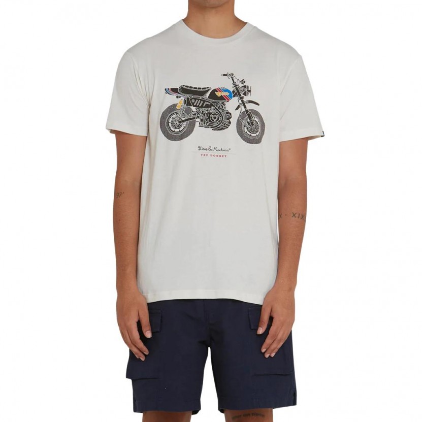 Camiseta blanca con estampado de moto DEUS MONKEY TEE