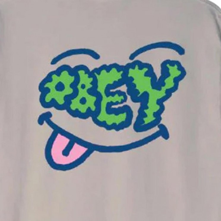 Camiseta gris anga corta SMIRK PIGMENT de Obey