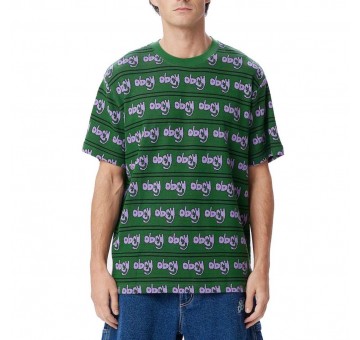 Camiseta verde manga corta DEPICTION JACQUARD TEE SS de Obey
