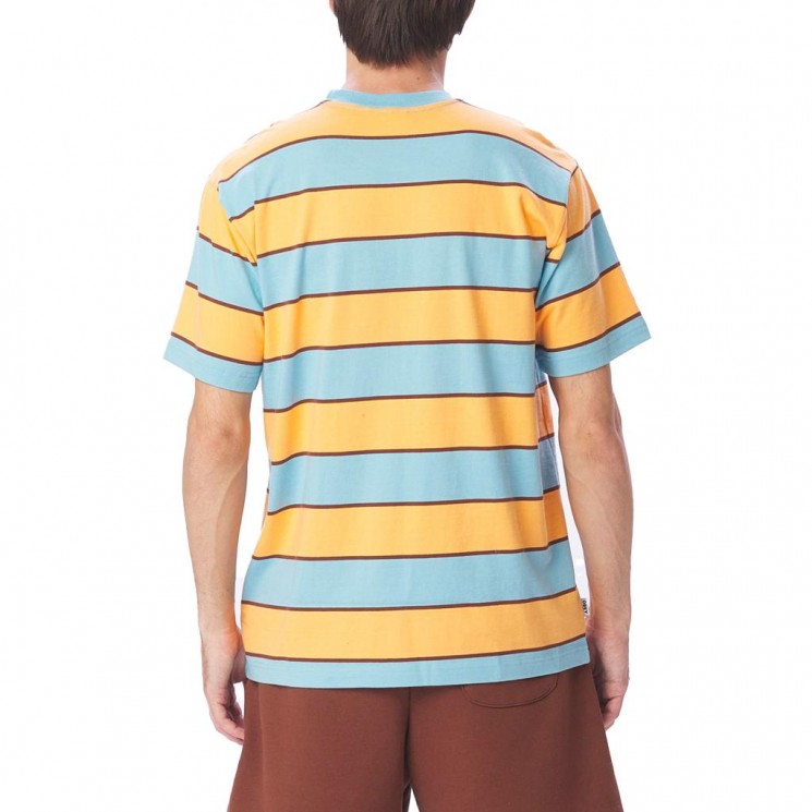 Camiseta manga corta a rayas azul y naranja RANKING TEE SS de Obey