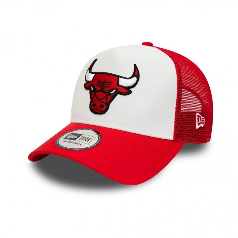 Gorra Trucker 9FORTY A Frame NBA Team Colour Block Chicago Bulls de New Era Blanco Rojo